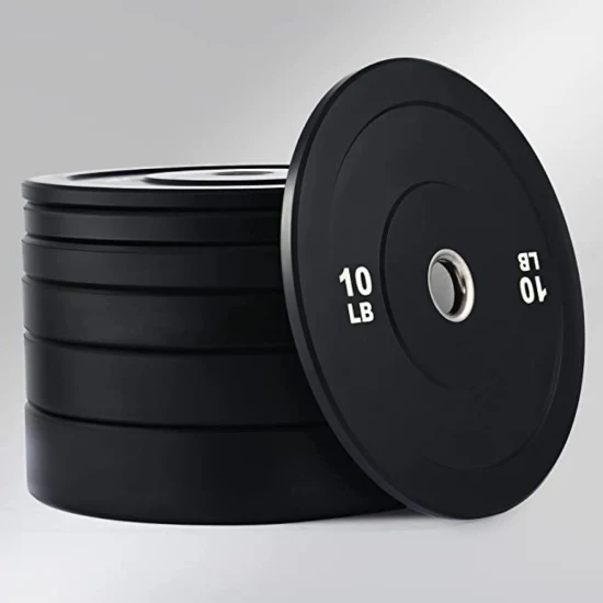 Bumper Plates Gym Home Langhantel-Gummi-Gewichtsplatten, schwarzes Gummi-Gewichtheben, Fitness-Trainingsgeräte-Zubehör